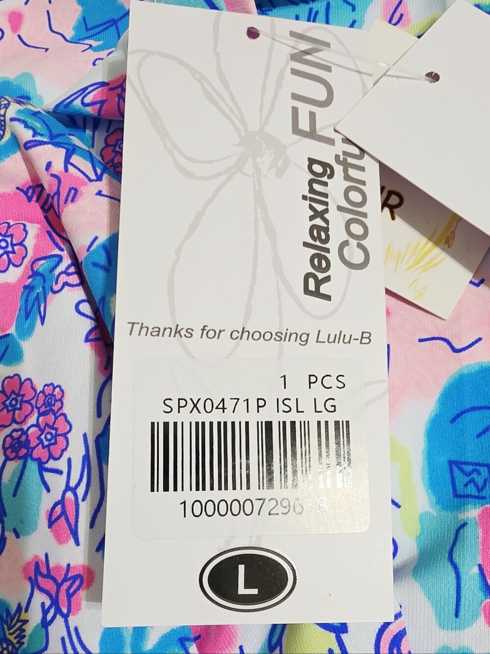 Lulu-B Women Size Large UPF 50+ Cooling Top 3/4 Sleeve V Neck Coastal Print NWT - Picture 8 of 14